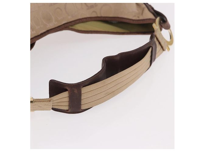 Borsa a tracolla Salvatore Ferragamo Gancini in tela beige e oro Auth gh2197 D'oro - vista 7