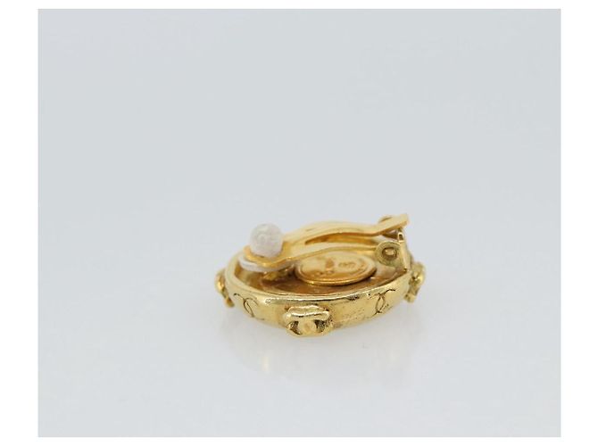 Orecchini CHANEL Metallo Tonalità Oro CC Auth 189402M - vista 8