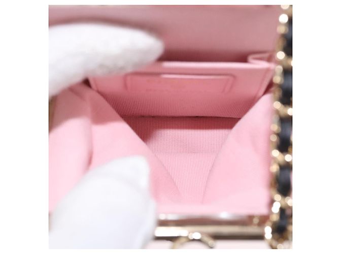 CHANEL Matelasse Chain Shoulder Bag Lamb Skin Black Gold CC Auth 191542SM Nero D'oro - vista 16