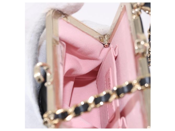 CHANEL Matelasse Chain Shoulder Bag Lamb Skin Black Gold CC Auth 191542SM Nero D'oro - vista 18