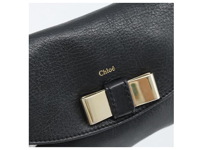 Chloé Borsa a tracolla Chloe in pelle nera e oro Auth mr2644 Nero D'oro - vista 14