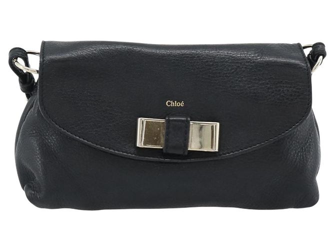 Chloé Borsa a tracolla Chloe in pelle nera e oro Auth mr2644 Nero D'oro - vista 2