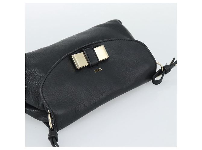 Chloé Borsa a tracolla Chloe in pelle nera e oro Auth mr2644 Nero D'oro - vista 6