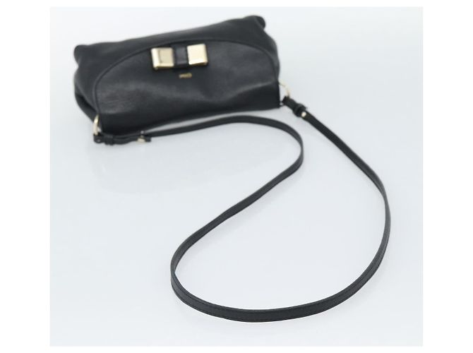 Chloé Borsa a tracolla Chloe in pelle nera e oro Auth mr2644 Nero D'oro - vista 7