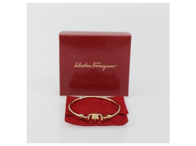 Bracciale Salvatore Ferragamo Vala in metallo Oro Autentico BA13850V - vista 11
