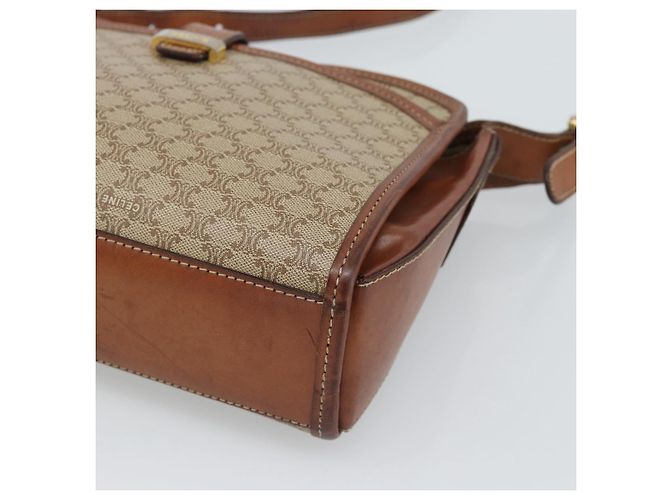 Céline Borsa a Spalla CELINE in Tela Macadam PVC Beige Oro Auth mr2636 D'oro - vista 10