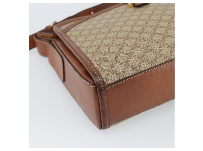 Céline Borsa a Spalla CELINE in Tela Macadam PVC Beige Oro Auth mr2636 D'oro - vista 11