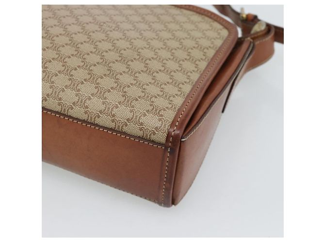 Céline Borsa a Spalla CELINE in Tela Macadam PVC Beige Oro Auth mr2636 D'oro - vista 12