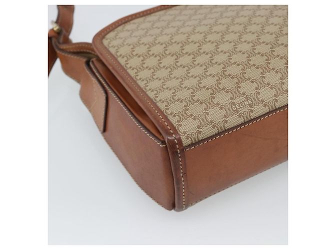 Céline Borsa a Spalla CELINE in Tela Macadam PVC Beige Oro Auth mr2636 D'oro - vista 13