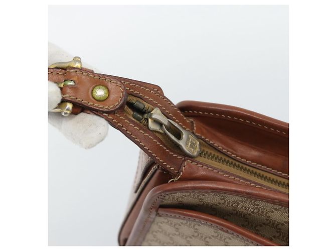 Céline Borsa a Spalla CELINE in Tela Macadam PVC Beige Oro Auth mr2636 D'oro - vista 14