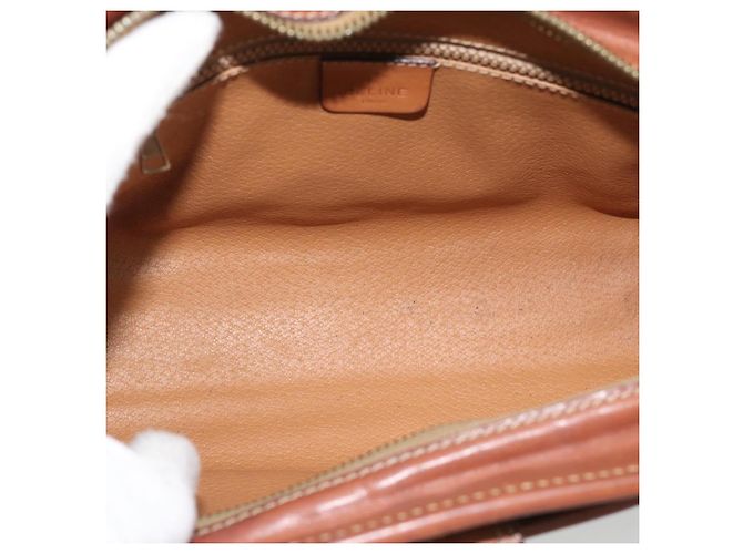 Céline Borsa a Spalla CELINE in Tela Macadam PVC Beige Oro Auth mr2636 D'oro - vista 16