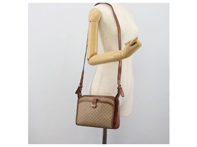 Céline Borsa a Spalla CELINE in Tela Macadam PVC Beige Oro Auth mr2636 D'oro - vista 23