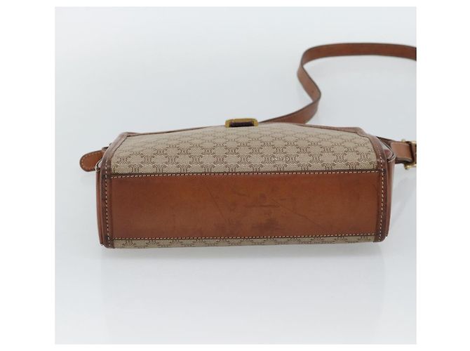 Céline Borsa a Spalla CELINE in Tela Macadam PVC Beige Oro Auth mr2636 D'oro - vista 9