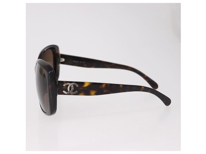 Gafas de sol CHANEL de plástico marrón CC Auth BA13831 Castaño - vista 8