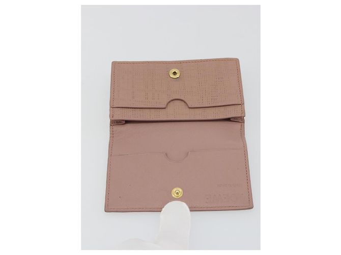 Tarjetero de cuero LOEWE Rosa Oro Auth 190520A Dorado - vista 10