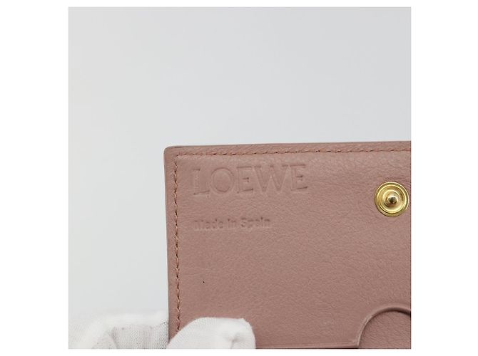 Tarjetero de cuero LOEWE Rosa Oro Auth 190520A Dorado - vista 17