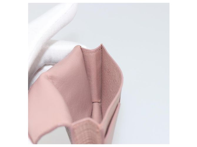 Tarjetero de cuero LOEWE Rosa Oro Auth 190520A Dorado - vista 19