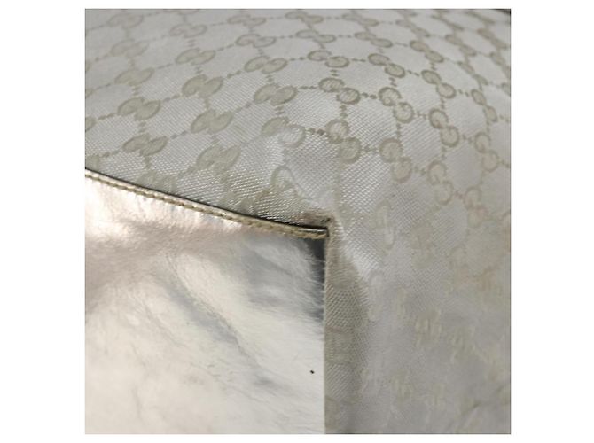 Borsa Tote GUCCI GG Canvas Argento 131231 Auth ka5118 - vista 12