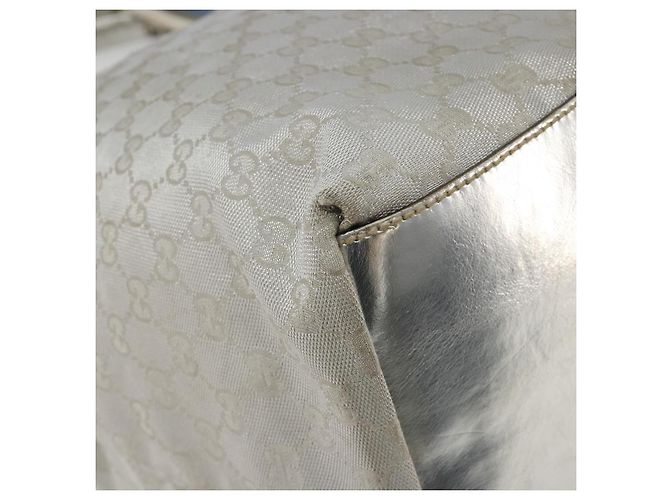 Borsa Tote GUCCI GG Canvas Argento 131231 Auth ka5118 - vista 13