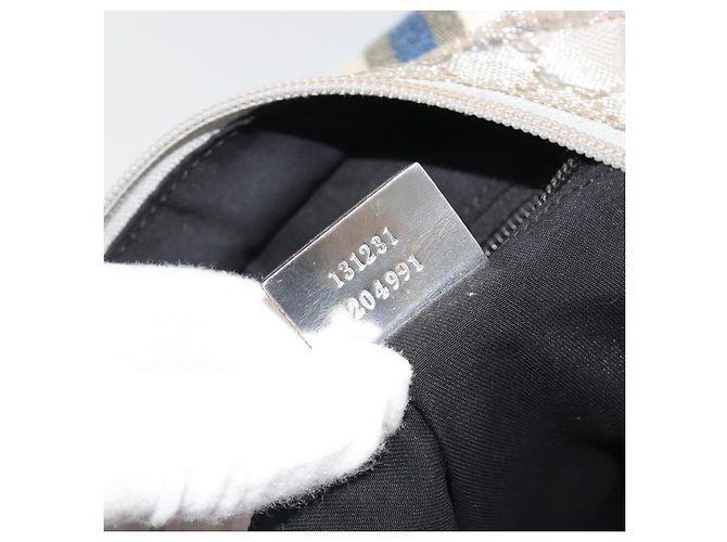 Borsa Tote GUCCI GG Canvas Argento 131231 Auth ka5118 - vista 22