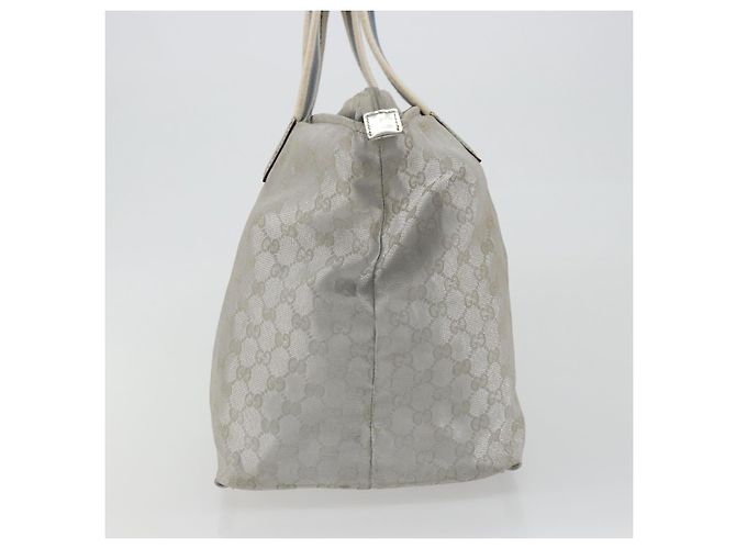 Borsa Tote GUCCI GG Canvas Argento 131231 Auth ka5118 - vista 5