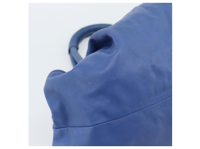 Borsa LOEWE Nappa Aire Anagram in pelle Blu e Oro Auth gh2201A D'oro - vista 14
