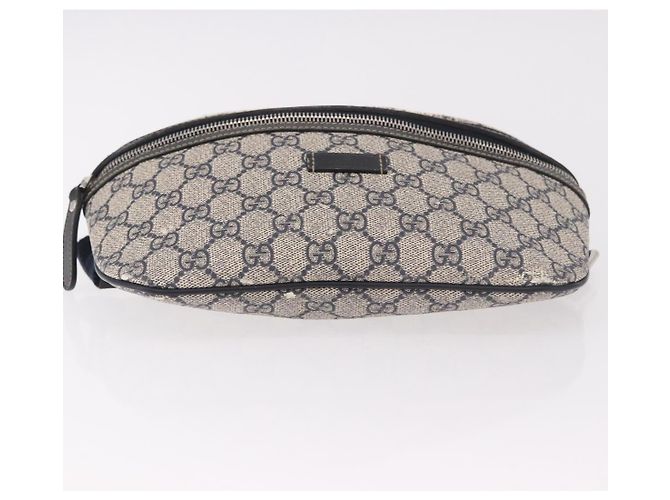 Marsupio GUCCI GG Supreme in PVC Blu Navy Argento 233269 Auth 190610 - vista 10
