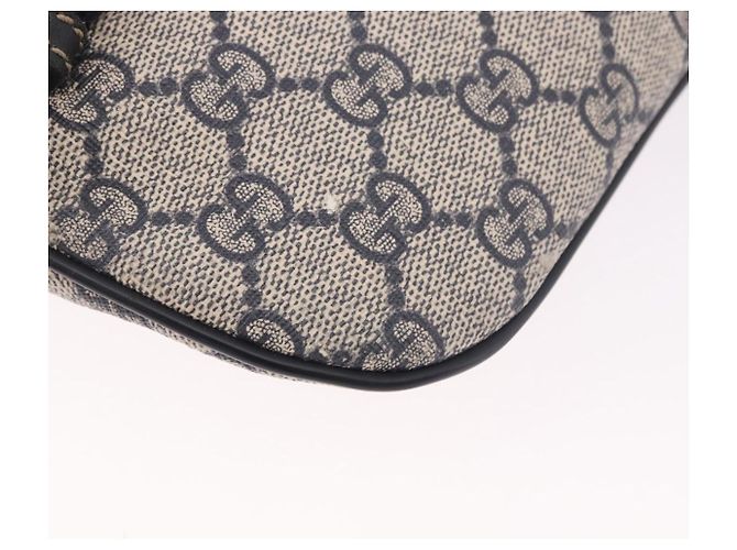 Marsupio GUCCI GG Supreme in PVC Blu Navy Argento 233269 Auth 190610 - vista 13