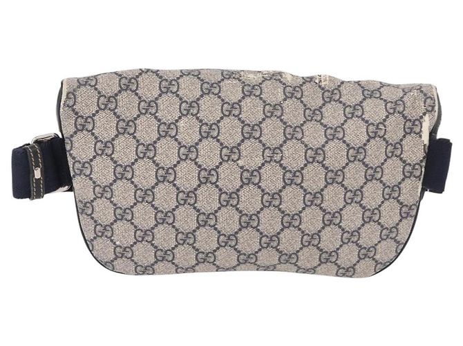 Marsupio GUCCI GG Supreme in PVC Blu Navy Argento 233269 Auth 190610 - vista 3