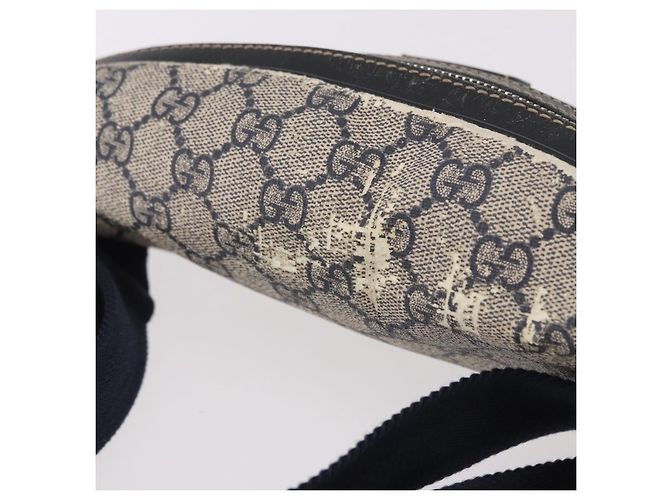 Marsupio GUCCI GG Supreme in PVC Blu Navy Argento 233269 Auth 190610 - vista 7