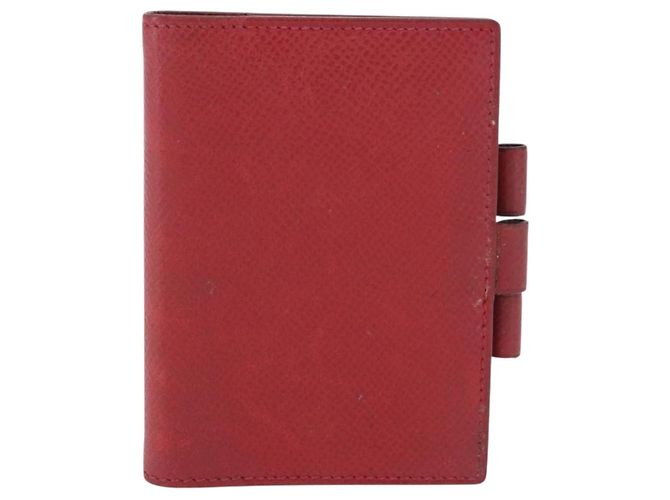 Hermès HERMES Agenda Vision & Ballpoint Pen Set Leather Red Auth hk3888 - view 2