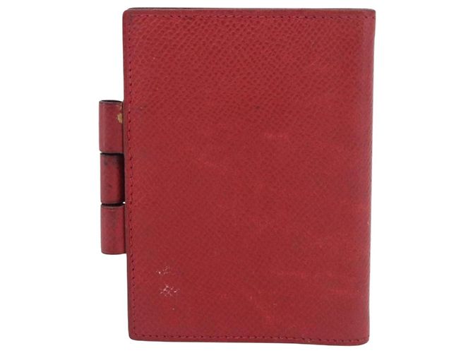 Hermès HERMES Agenda Vision & Ballpoint Pen Set Leather Red Auth hk3888 - view 3