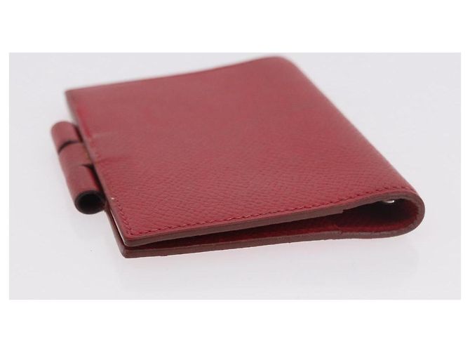 Hermès HERMES Agenda Vision & Ballpoint Pen Set Leather Red Auth hk3888 - view 6