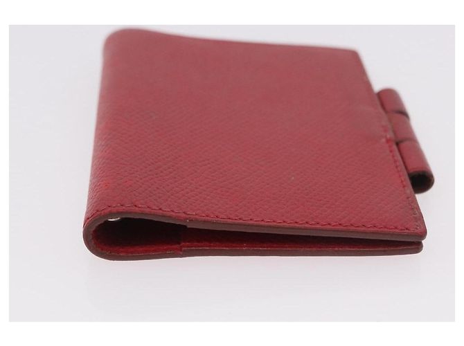 Hermès HERMES Agenda Vision & Ballpoint Pen Set Leather Red Auth hk3888 - view 7