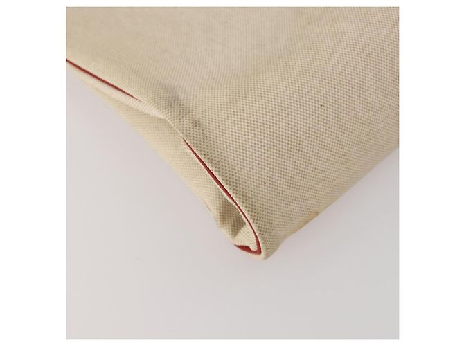 Hermès HERMES Funda de Ropa de Lona y Cuero Beige Oro Auth bs35793V Dorado - vista 13