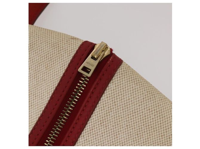 Hermès HERMES Funda de Ropa de Lona y Cuero Beige Oro Auth bs35793V Dorado - vista 15