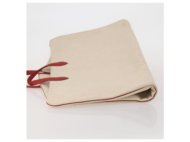Hermès HERMES Funda de Ropa de Lona y Cuero Beige Oro Auth bs35793V Dorado - vista 5