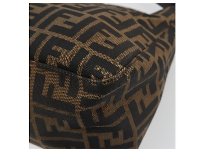 FENDI Zucca Canvas Mamma Baguette Borsa a Spalla Marrone Argento Auth BA13938V - vista 12