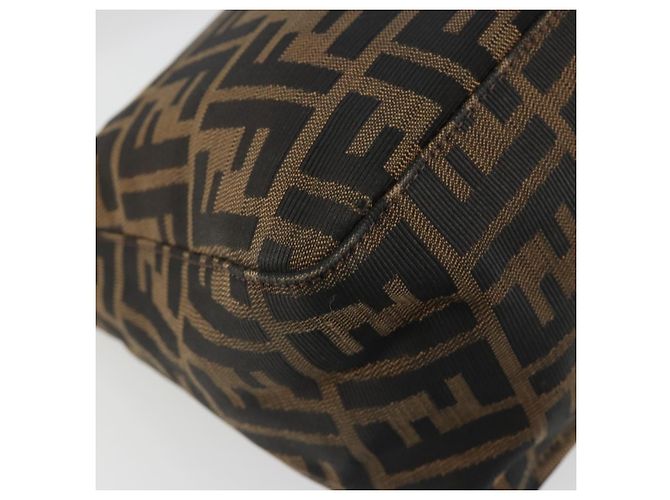 FENDI Zucca Canvas Mamma Baguette Borsa a Spalla Marrone Argento Auth BA13938V - vista 13