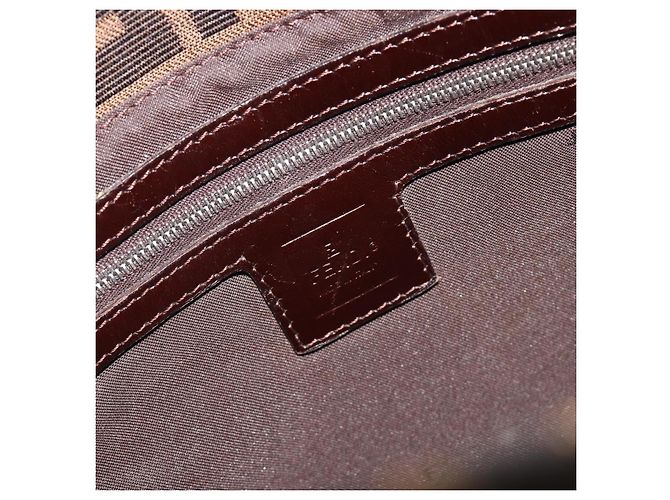 FENDI Zucca Canvas Mamma Baguette Borsa a Spalla Marrone Argento Auth BA13938V - vista 18