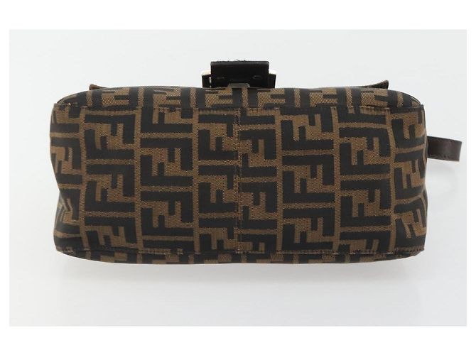 FENDI Zucca Canvas Mamma Baguette Borsa a Spalla Marrone Argento Auth BA13938V - vista 9