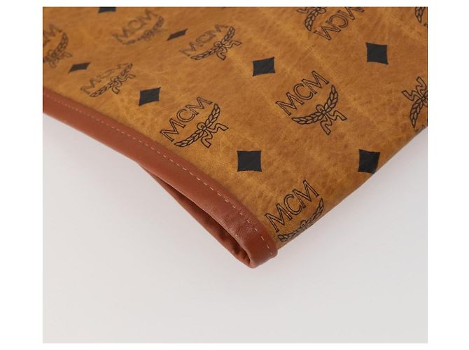 MCM Vicetos Logogram Funda para Ropa de Cuero Marrón Oro Auth BA13677V Castaño Dorado - vista 13