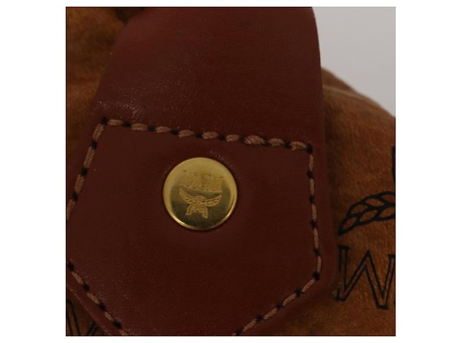 MCM Vicetos Logogram Funda para Ropa de Cuero Marrón Oro Auth BA13677V Castaño Dorado - vista 17