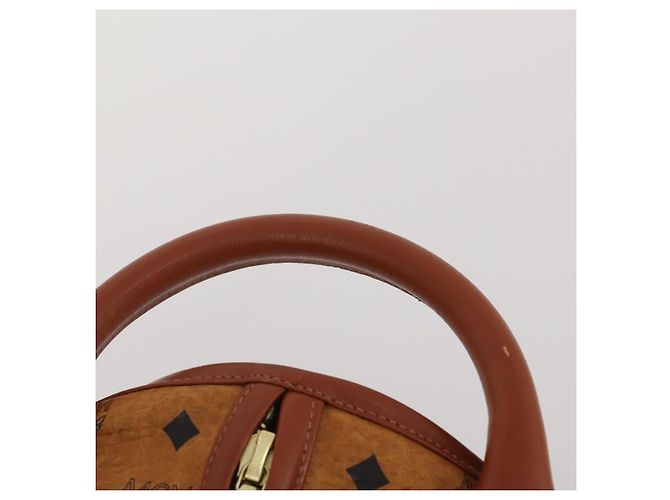 MCM Vicetos Logogram Funda para Ropa de Cuero Marrón Oro Auth BA13677V Castaño Dorado - vista 8