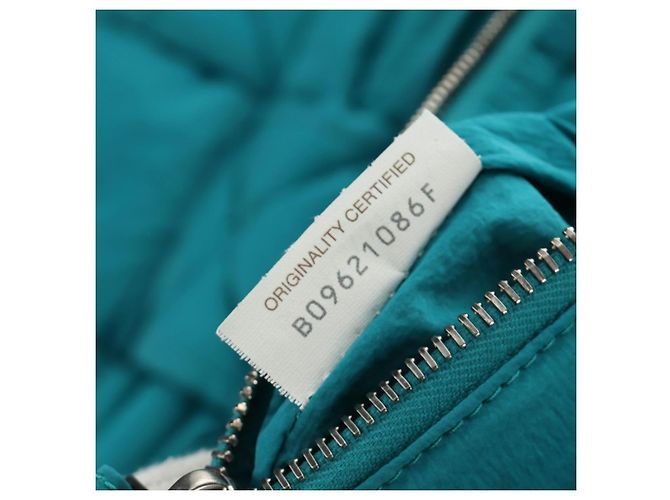 BORSA BOTTEGA VENETA MAXI INTRECCIATO Padded Tech Cassette Nylon Auth BA13762M Turchese - vista 24