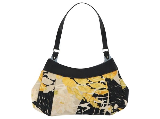 Borsa Salvatore Ferragamo Gancini in tela Beige Silver Auth BA13795A Argento - vista 3