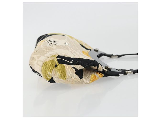Borsa Salvatore Ferragamo Gancini in tela Beige Silver Auth BA13795A Argento - vista 4