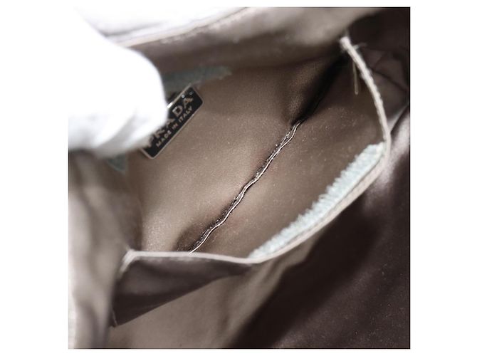 Borsa PRADA in tela Grigia Autentica ar13973 Marrone - vista 17