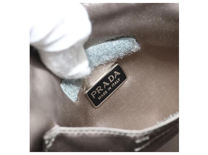 Borsa PRADA in tela Grigia Autentica ar13973 Marrone - vista 18