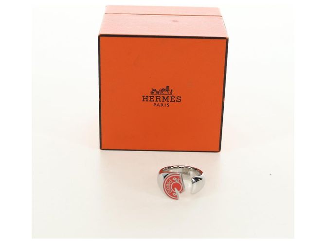 Ring Hermès Anello Carrousel HERMES Ag925 Argento Autentico 190466M - vista 12